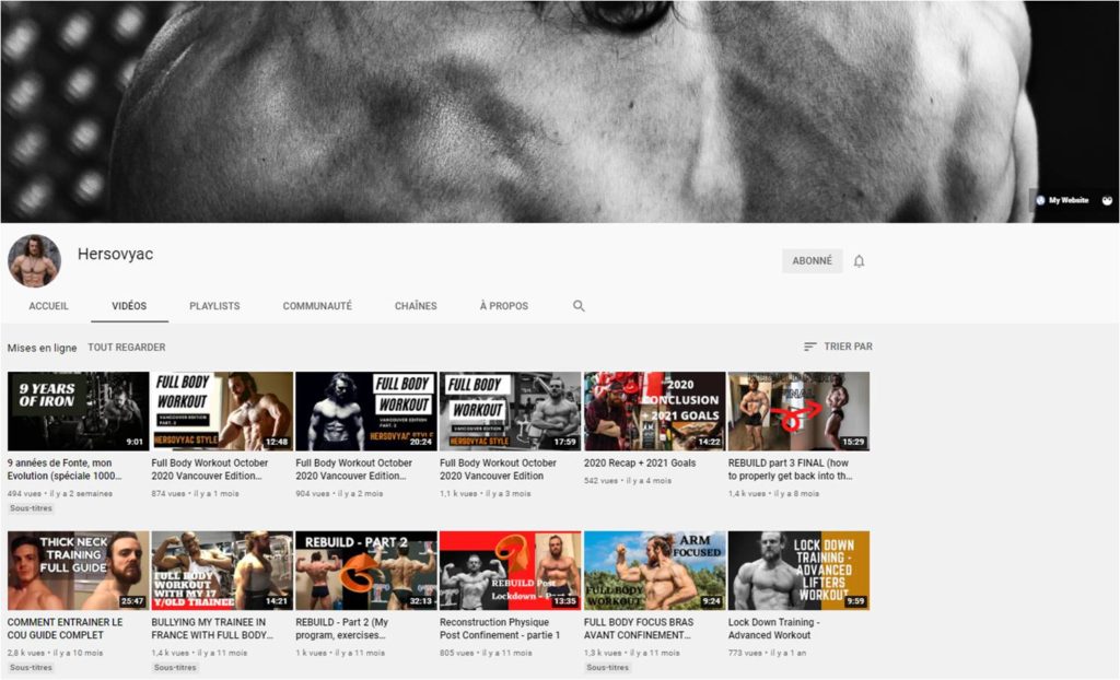 Hersovyac personal trainer Youtube